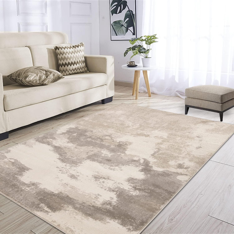 Elegant Pixie Abstract Swirls Indoor Area Rug, 7' x 9', Gray