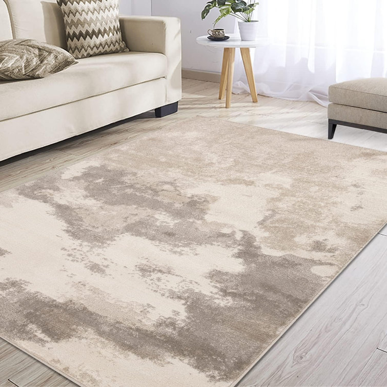 Elegant Pixie Abstract Swirls Indoor Area Rug, 7' x 9', Gray