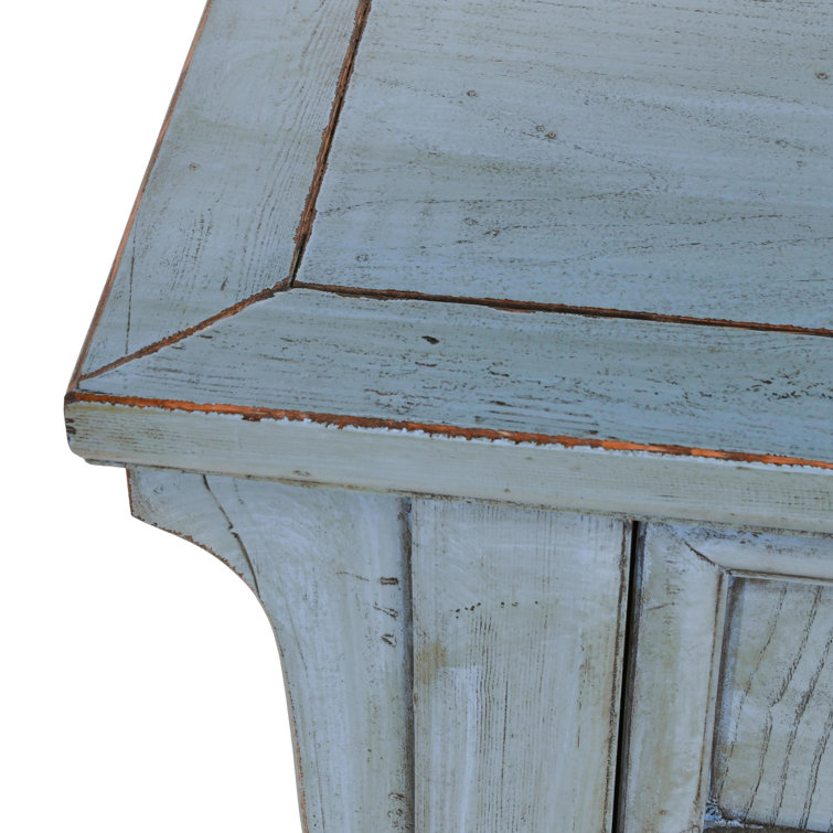 Crafton Blue Reclaimed Pine Wood 4-Door Sideboard