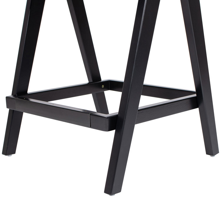 Milan 25.5'' Black Boucle Bar Stools with Cane Back, Set of 3