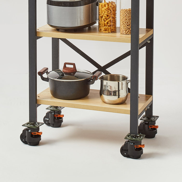 Stainless Steel Adjustable Twin Wheel Casters with Brake, Set of 4