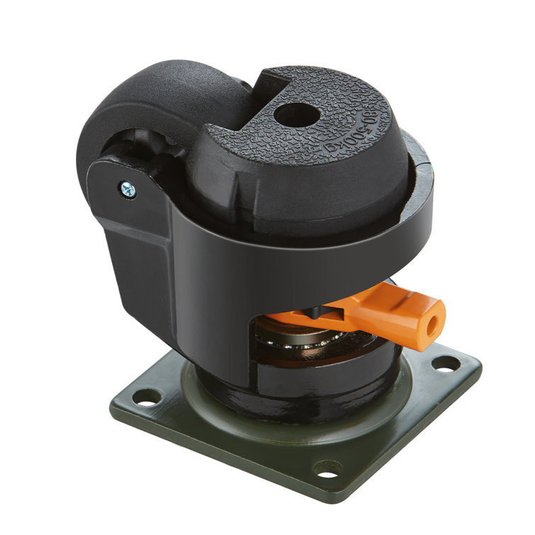 Stainless Steel Adjustable Twin Wheel Casters with Brake, Set of 4