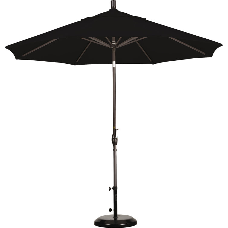 9' Black Olefin Octagonal Umbrella with Bronze Metal Pole