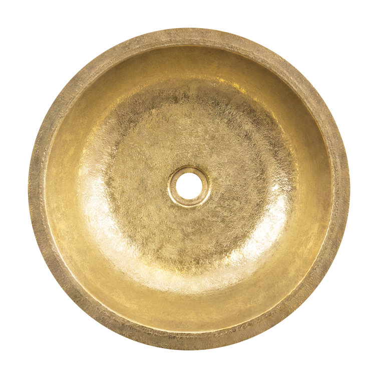 Polished Brass 18'' Round Copper Bathroom Sink