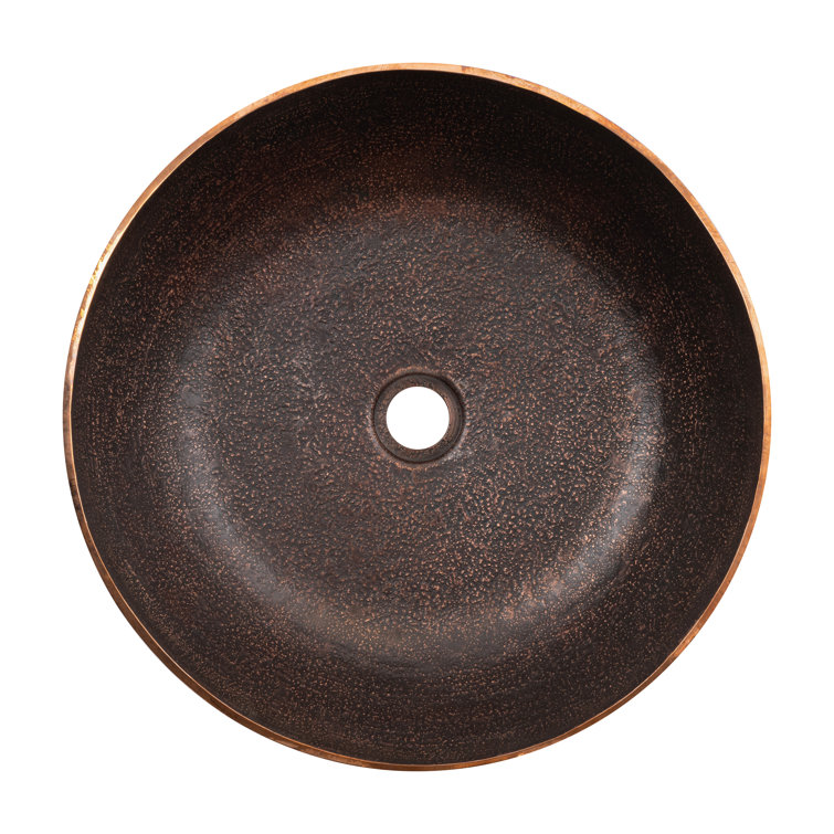 Terra Firma 17'' Dark Brown Copper Round Bathroom Sink