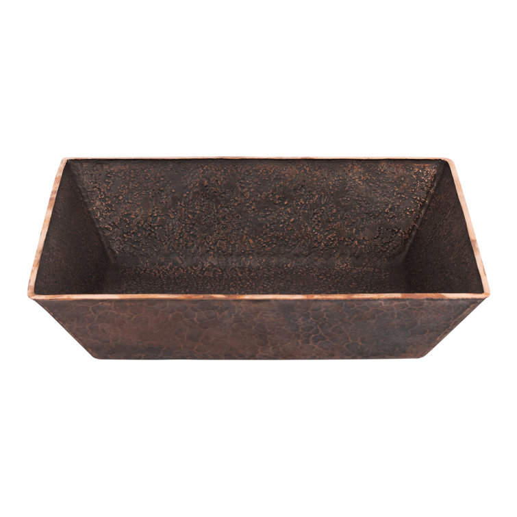 Terra Firma Dark Brown Copper Rectangular Vessel Sink