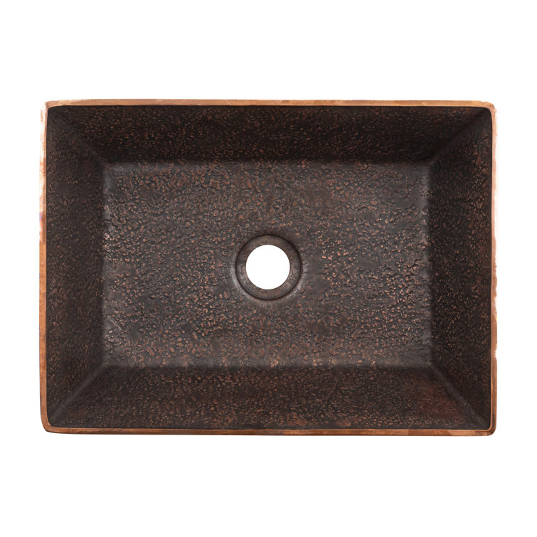 Terra Firma Dark Brown Copper Rectangular Vessel Sink