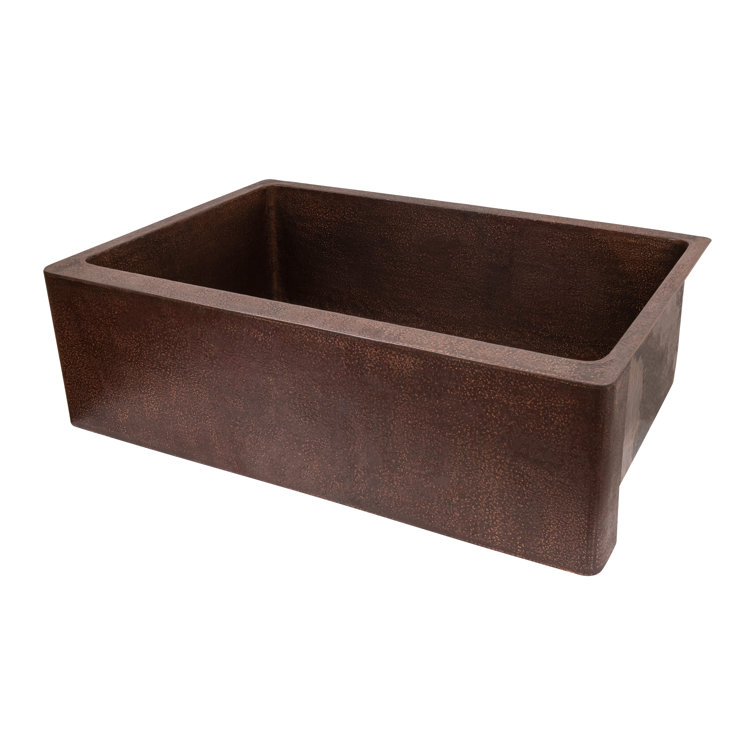 Terra Firma Dark Brown Copper Farmhouse Apron Front Sink