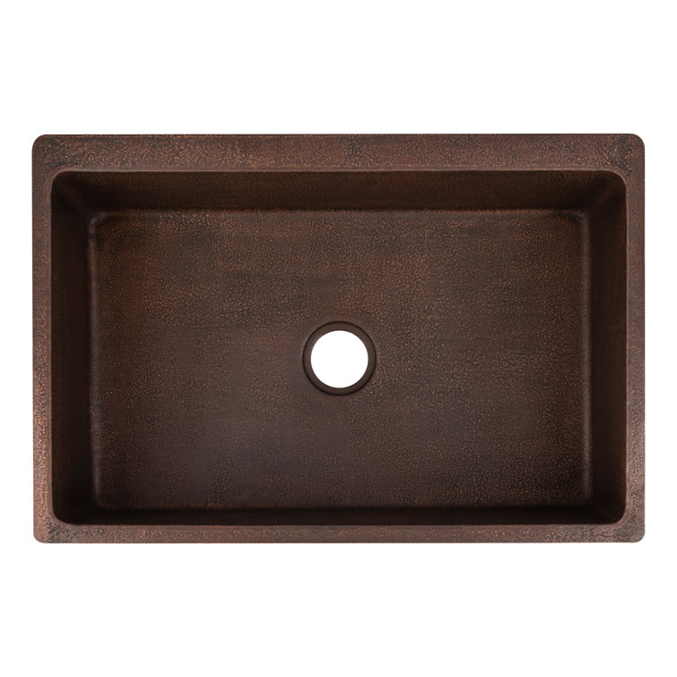 Terra Firma Dark Brown Copper Farmhouse Apron Front Sink