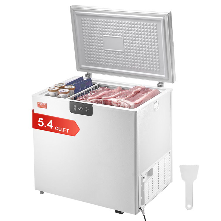 White 5.4 Cubic Feet Commercial Chest Freezer with Adjustable Temperature