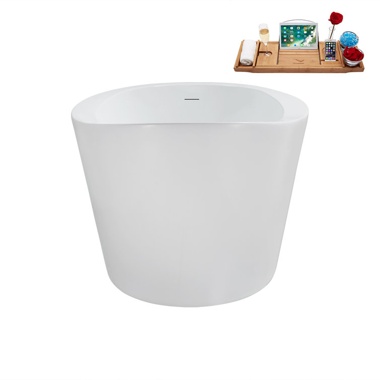 51'' Glossy White Acrylic Freestanding Soaking Bathtub