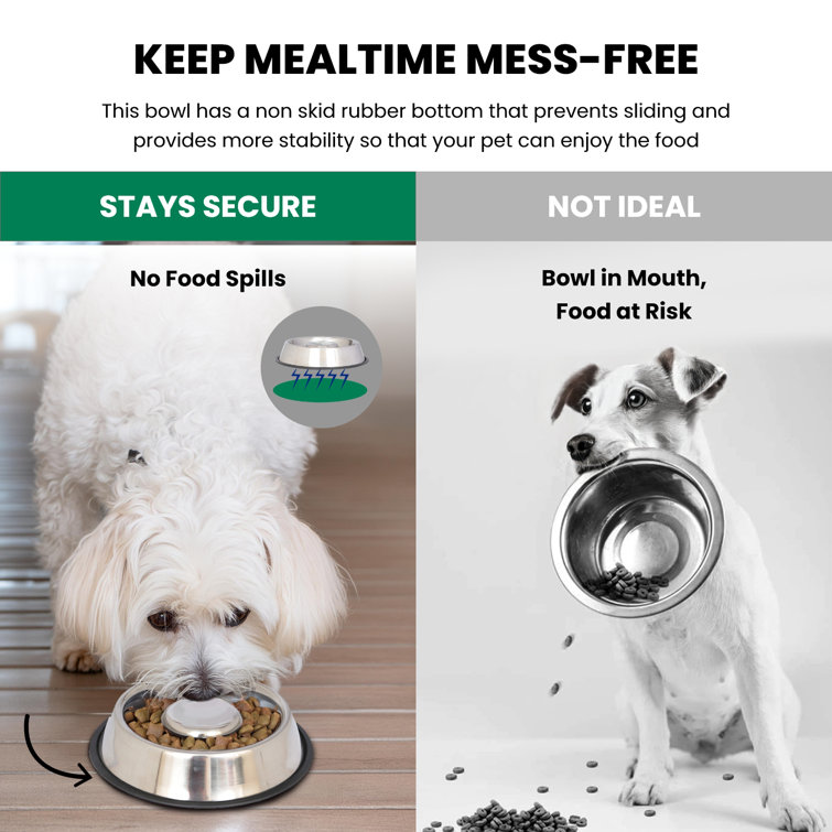 Medium Stainless Steel Anti-Skid Slow Feeder Pet Bowl