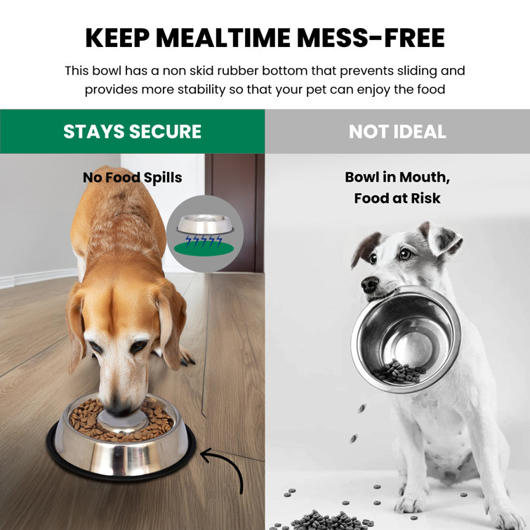 Large Stainless Steel Anti-Skid Slow Feeder Pet Bowl