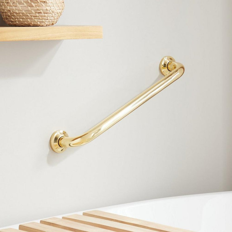 Polished Brass Wall Mount Grab Bar