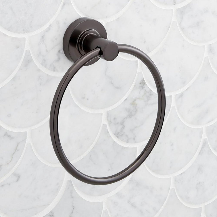 Lexia Round Black Metal Wall Mounted Towel Ring