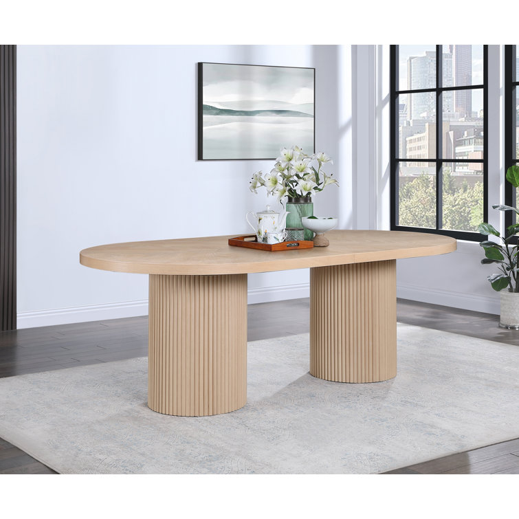Ivona Natural Oak Extendable Oval Dining Table