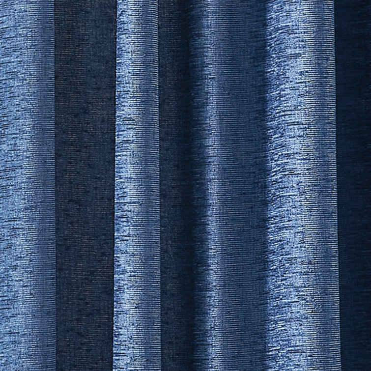 Indigo Polyester Room Darkening Rod Pocket Curtains, 50in x 84in