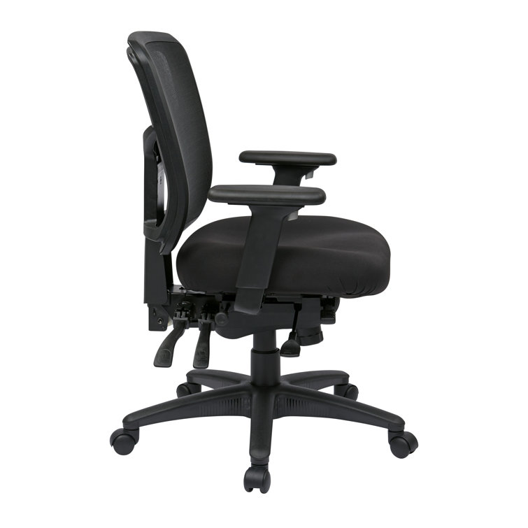 Black Mesh and Fabric Adjustable Executive Office Chair