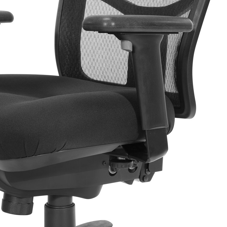 Black Mesh and Fabric Adjustable Executive Office Chair