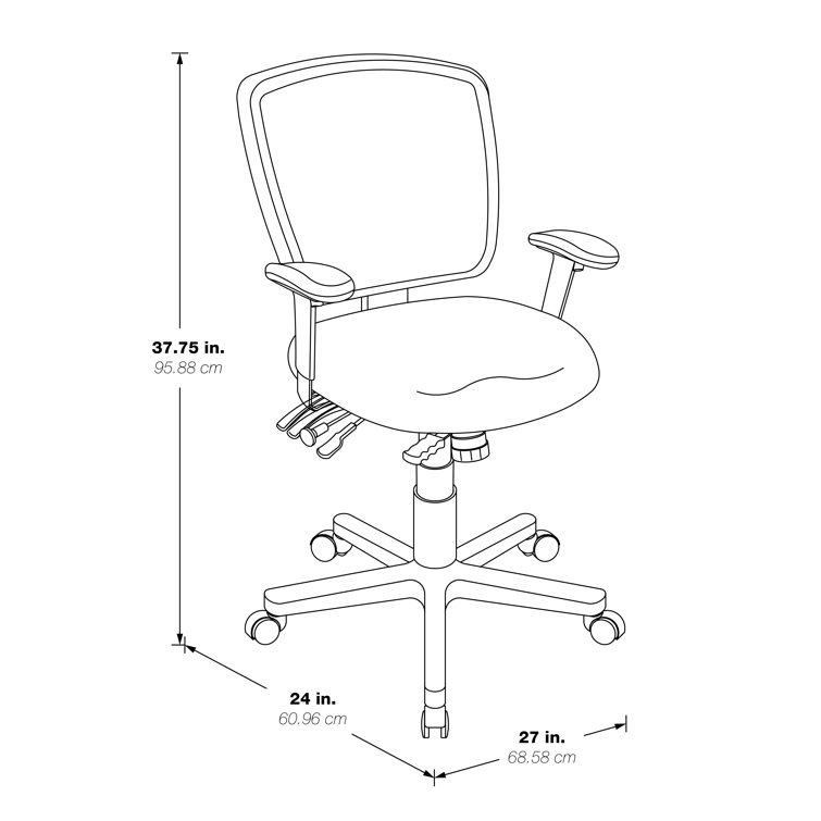 Black Mesh and Fabric Adjustable Executive Office Chair