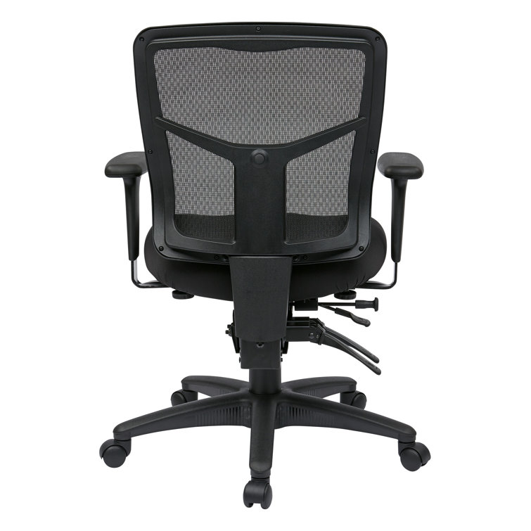 Black Mesh and Fabric Adjustable Executive Office Chair