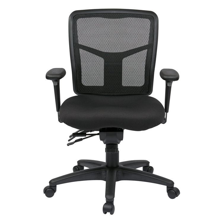 Black Mesh and Fabric Adjustable Executive Office Chair
