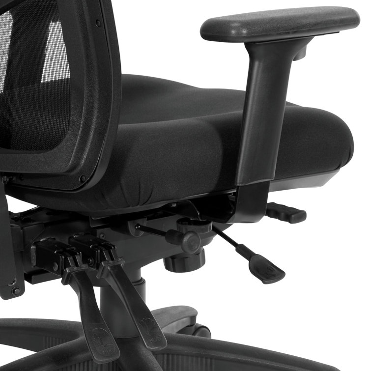 Black Mesh and Fabric Adjustable Executive Office Chair