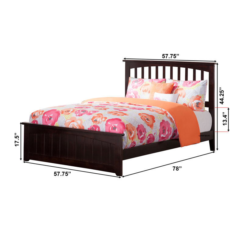 Espresso Full Mission Wood Platform Bed with Headboard