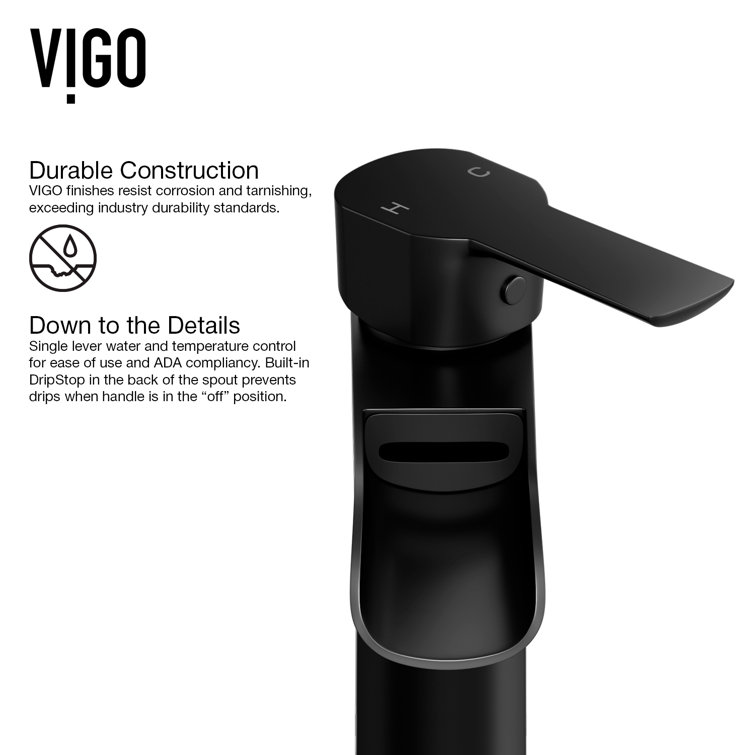 Niko Matte Black Brass Single Handle Vessel Faucet