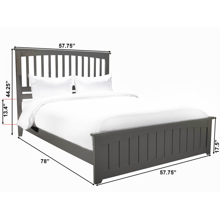 Atlantic Grey Queen Mission Solid Wood Platform Bed