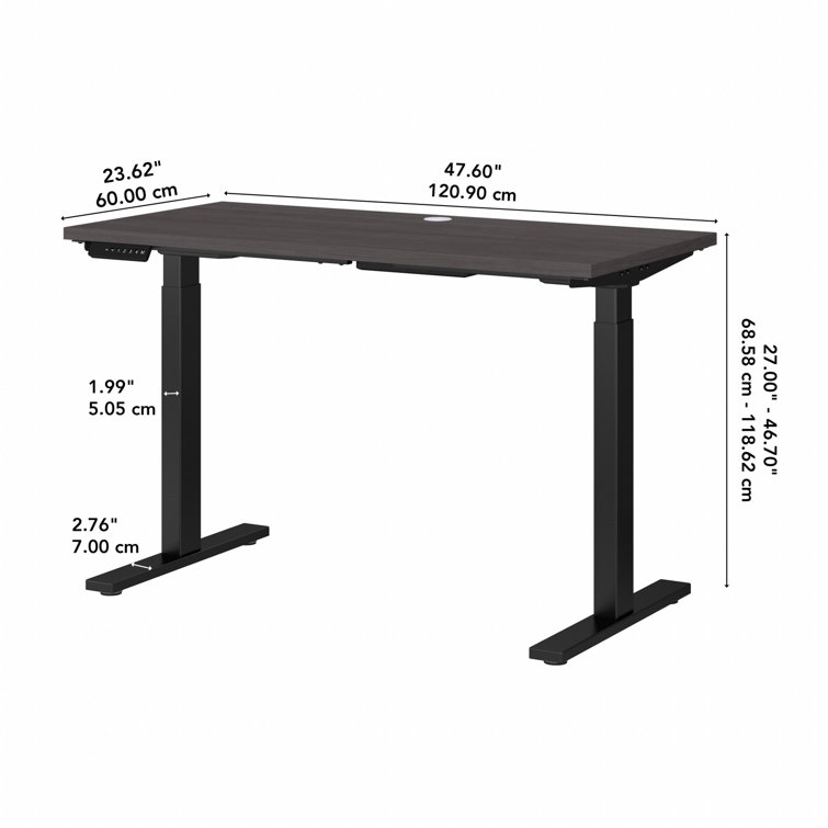 Storm Gray Electric Adjustable Height Desk with Black Steel Frame