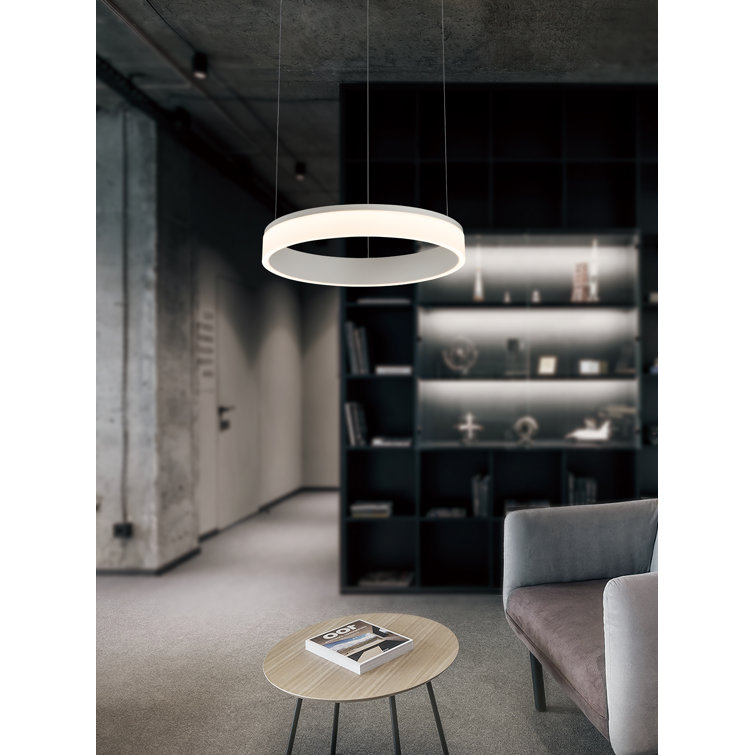 Vanilla White Chrome LED Geometric Pendant Light