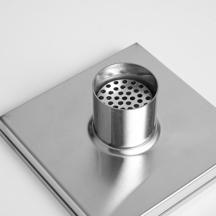 6-Inch Brushed Nickel Square Stainless Steel Shower Drain