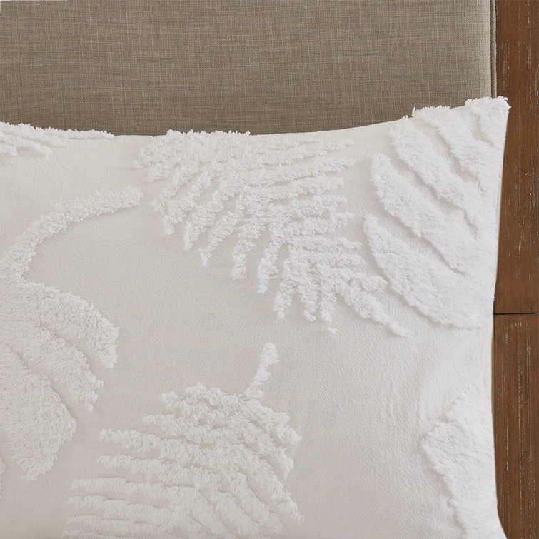 King White Cotton Chenille Comforter Set