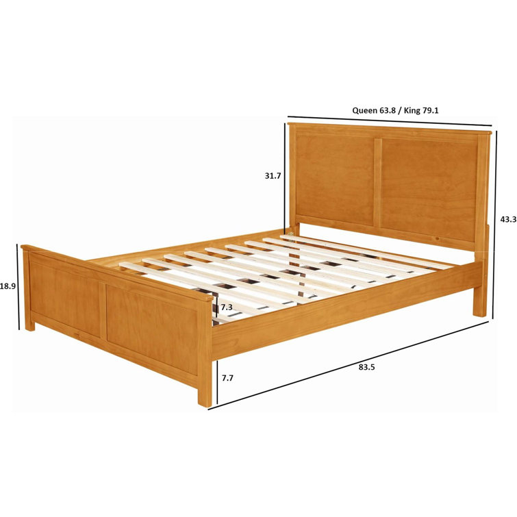 Winston Oak Queen Platform Bed with Paneled Headboard
