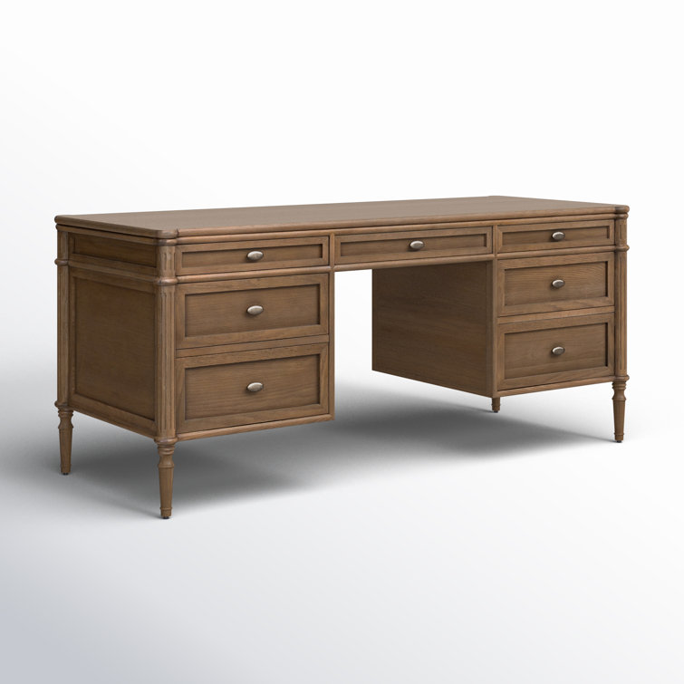 Toasted Oak Executive Desk with Drawers