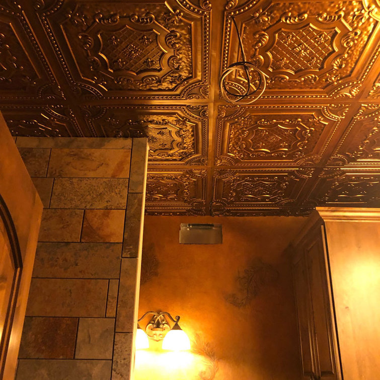 Elizabethan Shield Aged Copper PVC 2' x 2' Ceiling Tile Set