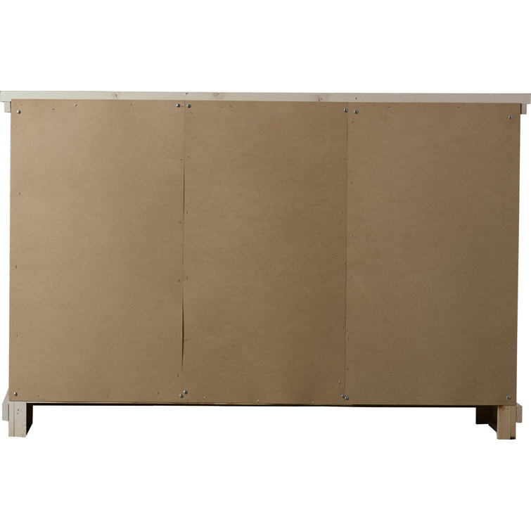 Wolferstorn Vintage 9-Drawer Solid Pine 64" Dresser with Gunmetal Pulls