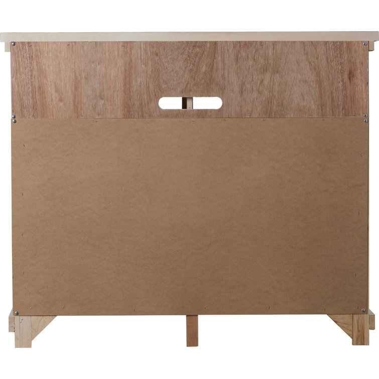 Wolferstorn Distressed White 6-Drawer Media Chest in Solid Pine