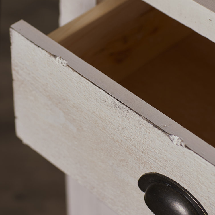 Wolferstorn Distressed White 6-Drawer Media Chest in Solid Pine