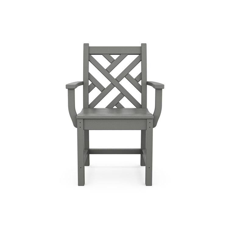 Slate Grey Chippendale Outdoor Dining Arm Chair