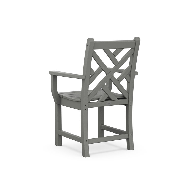 Slate Grey Chippendale Outdoor Dining Arm Chair