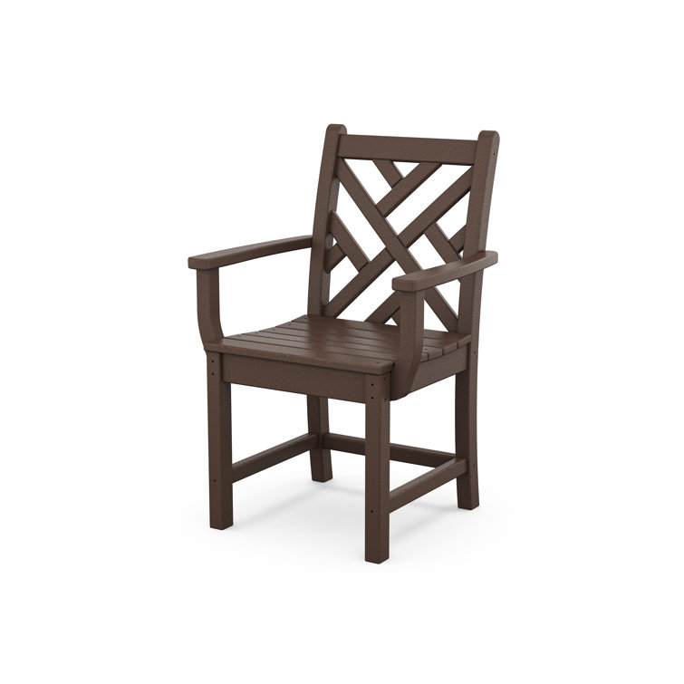 Mahogany Chippendale Style Outdoor Dining Arm Chair
