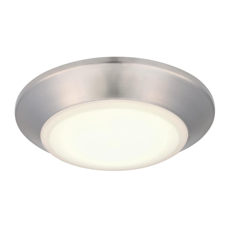 Brushed Nickel 7.5-Inch LED Flush Mount Light with Frosted Acrylic Shade
