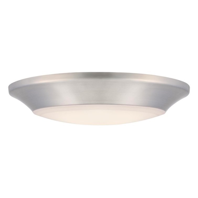 Brushed Nickel 7.5-Inch LED Flush Mount Light with Frosted Acrylic Shade