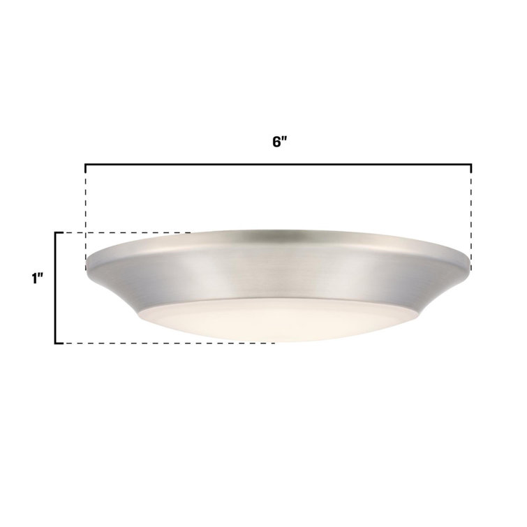 Brushed Nickel 7.5-Inch LED Flush Mount Light with Frosted Acrylic Shade