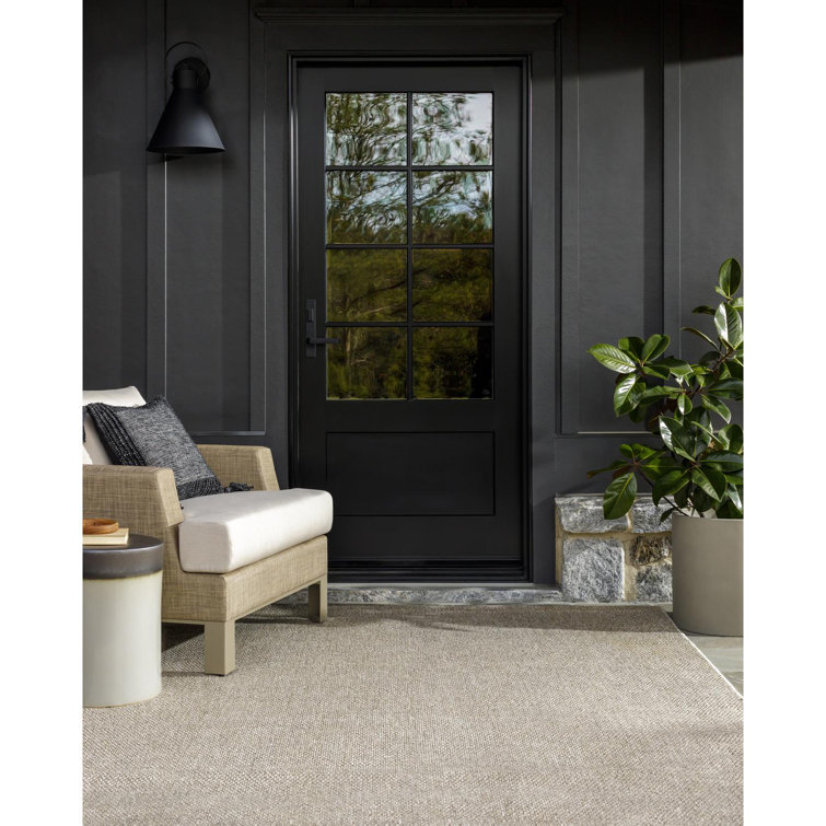 Beige and Gray Rectangular Washable Synthetic Rug