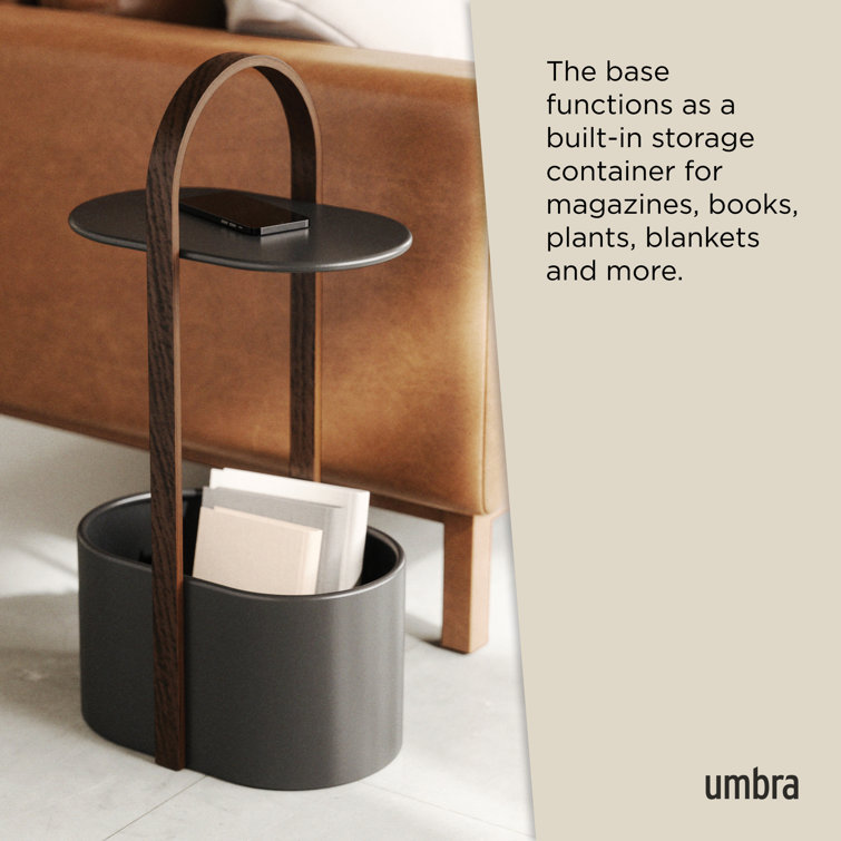 Bellwood Modern Round Wood & Metal Storage Side Table