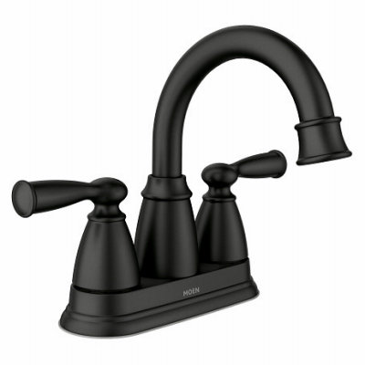Matte Black High Arc Double Handle Centerset Bathroom Faucet