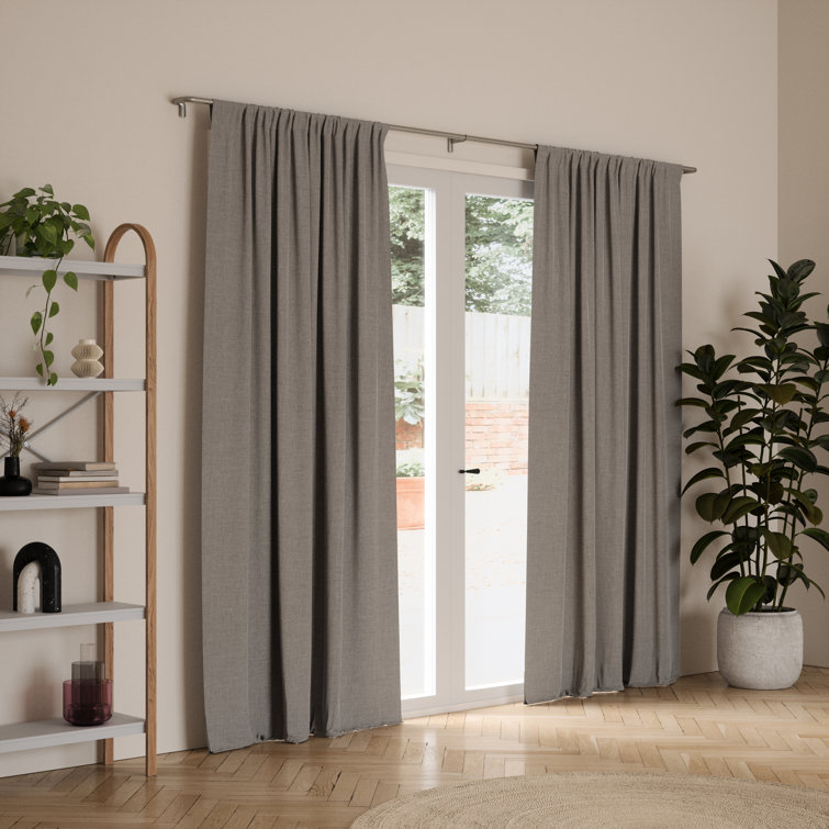 Nickel Room Darkening Wrap Around Curtain Rod, 30-84 Inches